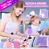 MINIFUN 1500+Pcs Fashion Designer Kit for Girls, Sewing Kit with 7 Mannequins, DIY Arts and Crafts Kit for Kids, Doll Clothes Making Kit, Girl Toys for Age 6 7 8 9 10 11 12 Year Old Gifts