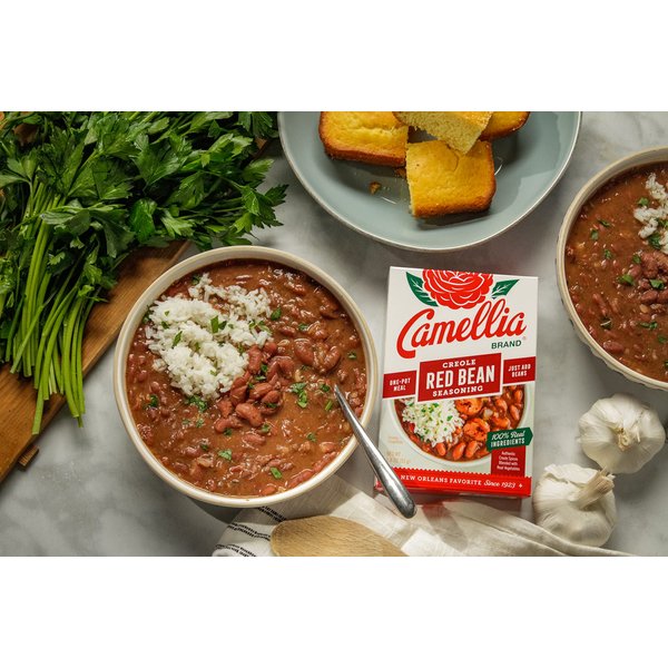 Camellia Brand Dried Red Kidney Beans & Red Bean Seasoning, Authentic Louisiana Flavor (Set of 2)