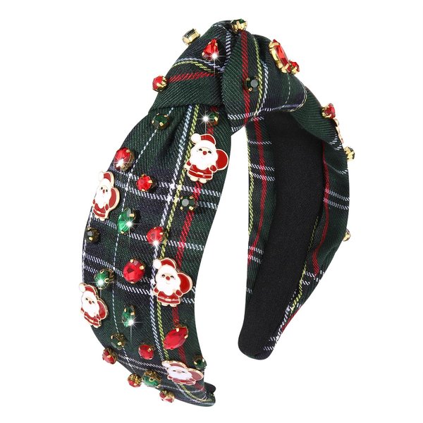 Christmas Headband for Women Red Green Rhinestone Crystal Jeweled Knotted Christmas Headband Accessories Winter Christmas Holiday Party Favors Gifts