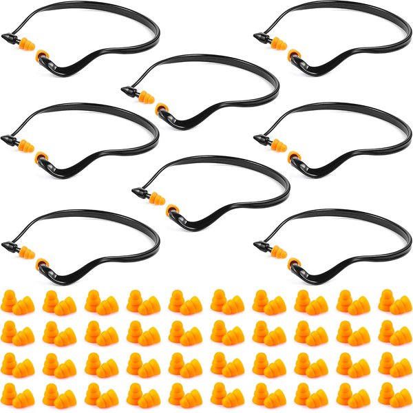Banded Ear Plugs Hearing Bands Silicone Band Earplugs and Replacement Ear Buds Shooting Ear Plugs for Noise, Sleeping, Studying and Construction (96)