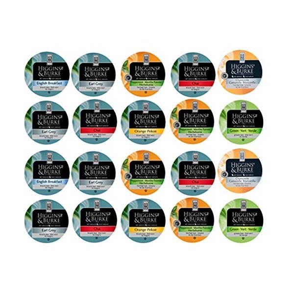 20 Single Sever Cup Higgins & Burke 2.0 TEA variety sampler Only TEA