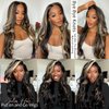 Julia Hair Highlight Balayage Blonde Body Wave Bye Bye Knots Wigs Pre Cut Glueless Wig 12A Brazilian Virgin Human Hair Put on and Go 7x5 HD Lace Front Wigs Pre Plucked Fast Wear for Beginners 20 Inch