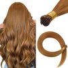 HOTBANANA I Tip Hair Extensions Human Hair, 22 Inch 50g 50s Auburn Ginger Pre Bonded ITip Hair Extensions Cold Fusion I Tip Extensions Straight I Tips Hair Extensions