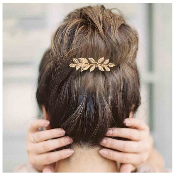 Yheakne Boho Leaf Hair Comb Gold Wedding Comb Metal Bridal Headpieces Bride Side Comb Branch Leaf Hair Piece Wedding Headpieces Bride Hair Accessories for Bride and and Bridesmaids (Gold A)