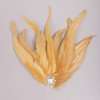Rumtock Champagne Fascinator Feather Flapper Acessories 1920S Party Jewelry Handmade Hair Accessories with Crystal Beads Hair Clip Jewelry