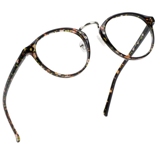 LifeArt Blue Light Blocking Glasses, Anti Eyestrain, Computer Reading Glasses, Gaming Glasses, TV Glasses for Women, Anti Glare (Floral, No Magnification)