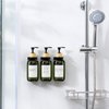 VITVITI Shampoo and Conditioner Dispenser, Body Wash Shower Soap Dispenser Wall Mounted 3 Chamber, Drill Free 17oz Plastic Shower Bottles for Bathroom, Dark Green 3 Sets