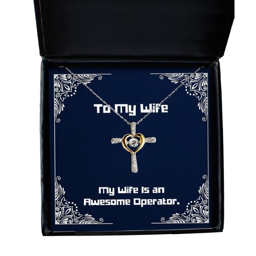 Game On Novelties Reusable Wife, My Wife is an Awesome Operator., Wife Cross Dancing Necklace from Husband