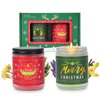 AMMORZEEF Lavender & Freesia Christmas Scented Candles for Home 2 Pack 14OZ Merry Christmas Tree Candles Set Winter Aromatherapy Lavender Candles for Christmas Gifts Burn Time 100h
