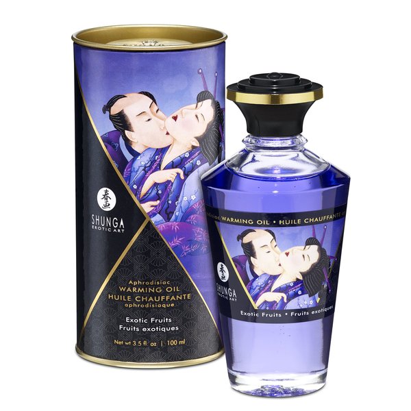 Shunga Warming Massage Oil, Exotic Fruits, 3.5 Fluid Ounce