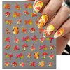 IDDFEVE Embossed Fall Nail Art Stickers, 5D Thanksgiving Day Nail Decals, Self-Adhesive Maple for DIY Autumn Nail Supplies Decoration(5 Sheets)