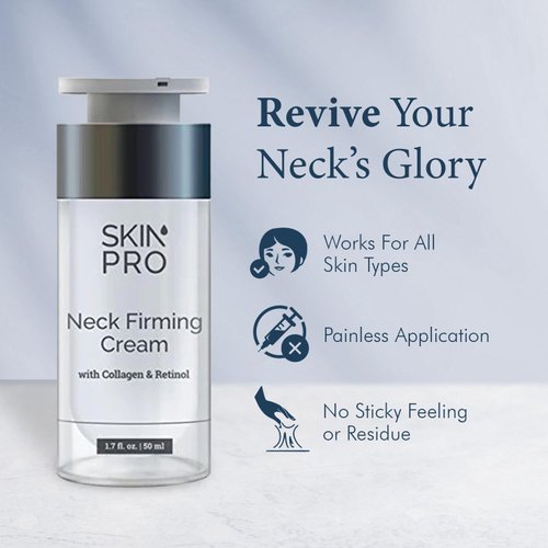 SkinPro Neck Firming Cream, Neck Cream for Tightening, Neck Firming Cream with Retinol Serum for Extra Skin Tightening, Marine Collagen Cream with Peptides for Neck