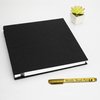 Yopih Photo Album Self Adhesive for 4x6 5x7 8x10 Pictures Scrapbook Album Linen Hardcover DIY with A Metallie Pen Length 11x10.6 Inch 40 Pages Black