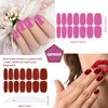 JERCLITY 336 Pieces 24 Sheets Stylish Warm Tones Solid Color Nail Polish Strips Nail Wraps with Nail File Self-Adhesive Nail Stickers Full Nail Wraps for Women Girls Nail Art