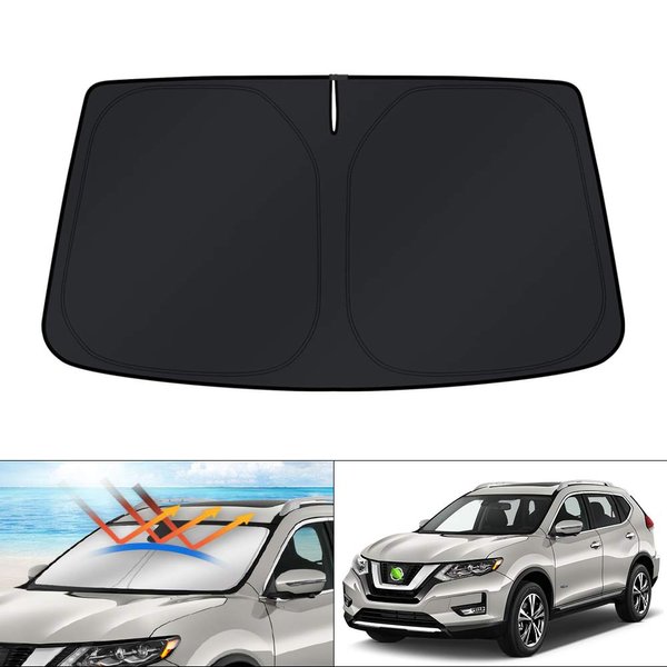 KUST Windshield Sun Shade for 2014-2020 Nissan Rogue (NOT for Rogue Sport & 2021 Rogue 3rd Gen. T33) Sunshade Foldable Window Sun Visor Protector Blocks UV Rays Keep Your Car Cooler