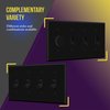 ENERLITES Quad Light Switch Wall Plate, Toggle Switch Plate, Gloss Finish, 4-Gang Mid-Size 4.88" x 8.58", Unbreakable Polycarbonate Thermoplastic, 8814M-BK, Black