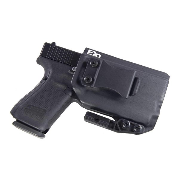 FDO Industries -Formerly Fierce Defender- IWB Kydex Holster Compatible with Glock 19 23 32 w/Olight PL Mini 2 The Paladin Series -Made in USA- (Black)