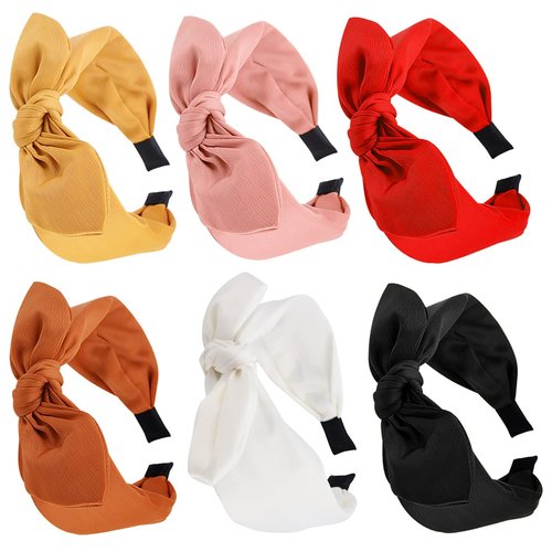 TOBATOBA Knotted Bow Headbands for Women Red Bow Headbands Fashion Knot Headband, Bunny Ears Headband, Wide Headbands Diademas Para Mujer De Moda Solid Cute Hair Band Hair Accessories for Women Girls