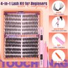 TOOCHUNAG Cat Eye Lash Clusters Kit Wispy DIY Lash Extension Kit Natural Eyelash Extension Kit 7-16mm Individual Cluster Lashes Extensions with Lash Bond and Seal, Tweezers, Brushes(30D+40D-CD Curl)