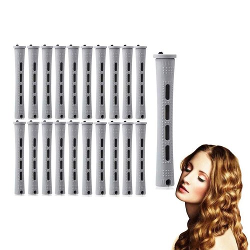 20Pcs Hair Rollers Hair Perm Rods Set 5 Sizes Hair Rollers Plastic Cold Rods Perming Rods Curlers Hairdressing Styling Tool for Women Hair DIY Hairdressing Tools (White)