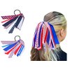 4th of july ponytail holder streamer hair ties,patroic red white blue ribbon bow hair scrunchies,cheer outfit accessories gift for grils