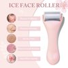 Ice Roller for Face and Eye 2 Pcs,Face Roller Skin Care for Puffiness,Migraine,Pain Relief,Eye Roller For Puffy Eyes Dark Circles,Stainless Steel Facial Roller (Pink)