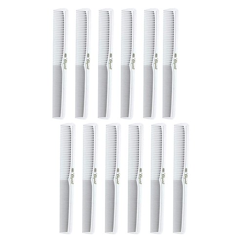 7 inch All Purpose Hair Comb. Hair Cutting Combs. Barber’s & Hairstylist Combs. White 12 Combs