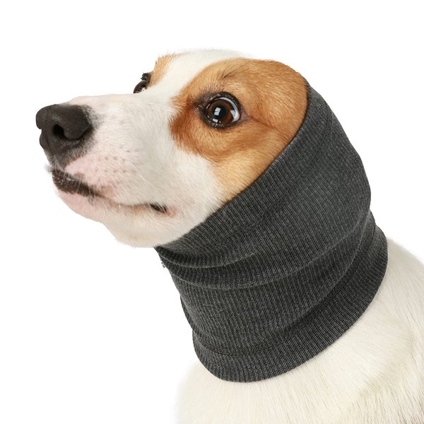 Vokiuler Quiet Ears for Dogs, Cat Dog Hoodies Hat for Noise Block Ear Protection and Recovery, Dogs No Flap Ear Wraps for Anxiety Relief, Calming, Grooming, Neck Ear Warmer (M, Gray)
