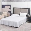 White Ruffled Bed Skirt with Split Corners 14 Inch Drop, TSUTOMI Bed Skirt Queen Size