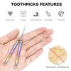 SanThree Titanium Toothpick EDC Tool, Portable Reusable Metal Toothpicks Gifts for Women Men Girlfriend Boyfriend, Multicolor