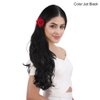 REECHO 24" Curly Wavy 4 Pieces Set Thick Clip in on Hair Extensions Black Brown