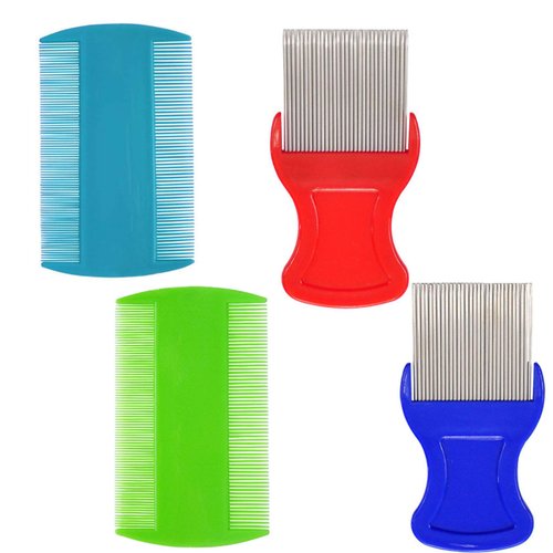 zYoung 2 Pieces Hair Comb Double Sided, 2 Pieces Removing Dandruff Flakes with Metal Teeth