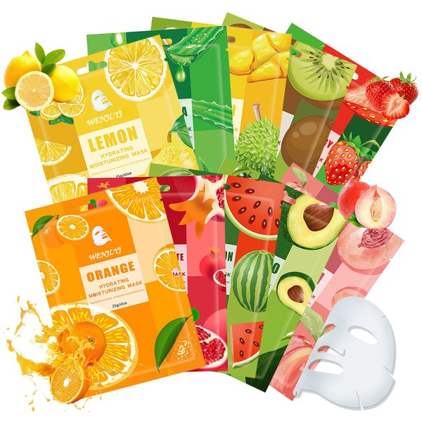 WENJLYJ 20 Combo Face Sheet Masks Skincare Set,Moisturizing Face Mask Skin Care Kit,Hydrating Facial Mask Gift Set for Women,Mom,Men,Wife & Girlfriends