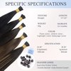 DOORES I Tip Hair Extensions Real Human Hair, Balayage Dark Brown to Chestnut Brown 18 Inch 50g/50s,I Tips Hair Extensions Human Hair Invisible I Tips Extensions Cold Fusion Hair Extensions Straight