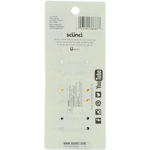 Scunci No-Slip Grip Mini Octopus Jaw Clips 6 ea (Pack of 5)