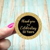 Careland 50th Birthday Stickers, Gold 1.75 Inch Round Circle Labels, 50 Reusable Decorations for Anniversary Party, Pack of 50