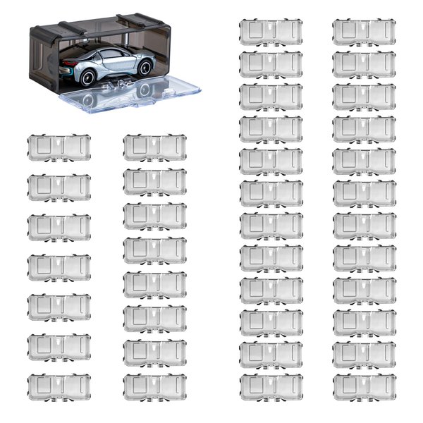Toys Organizer Storage Case for Hot Wheels Car, for Matchbox Cars, for Mini Cars,1/64 Scale Hot Toy Wheels Display Case Holds 10/40 Cars，Interlocking Hot Car Wheels Storage (Black 40 PCS)