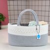 Casaphoria Diaper Caddy Organize,Cotton Rope Diaper Basket Caddy Baskets for Storage,100% Cotton Car Diaper Organizer with Removable Inserts,Cream and Gray (14.2''×8.7''×8'')