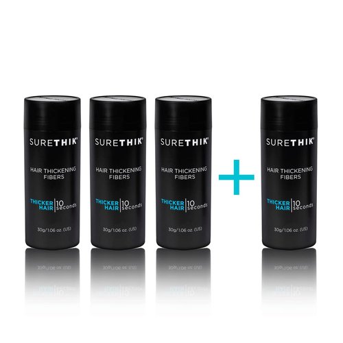SURETHIK Hair Thickening Fibers (Pack of 4 x 30g Bottle, Dark Brown), For Thicker Looking Hair, Building Hair Fibers to Conceal Thinning Hair for Men & Women
