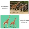 EYSCOTA Giraffe Toy Figurines Set, 4 PCS Plastic Giraffe Figures and Calf, Realistic Wild Animals Giraffe Cake Topper Easter Birthday Gifts Jungle Animals Decor for Kids