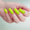 GoldFinger False Nails Kit, Ready to Wear Neon Yellow Fake Nails, Manicure Stick and Glue Included, Long Square Shape, Long-Lasting Hottest Trend Glue on Nails