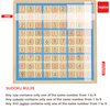 KAILIMENG Wooden Sudoku Board Game with Drawer - 81 Grids Number Place Wood Puzzle for Kids and Adults (Blue Line)