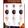 Horror Balloons, 12 Inch Bloody Balloons, Scary Halloween Balloons with Blood Handprint Zombie Latex Balloons for Horror Birthday Decorations Vampire Haunted House Party Supplies