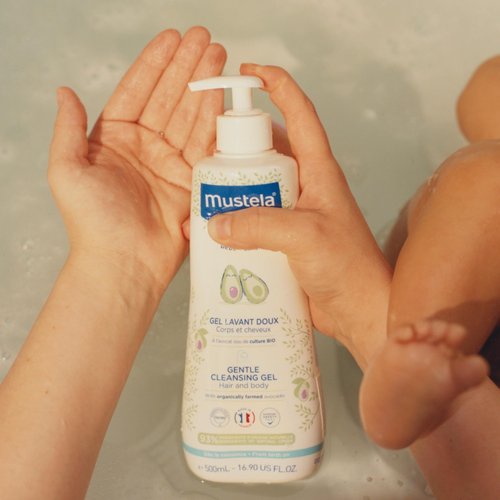 Mustela Baby Gentle Cleansing Gel - Baby Hair & Body Wash - with Natural Avocado fortified with Vitamin B5 - Biodegradable Formula & Tear-Free â€“ 16.90 fl. oz. (Pack of 1)