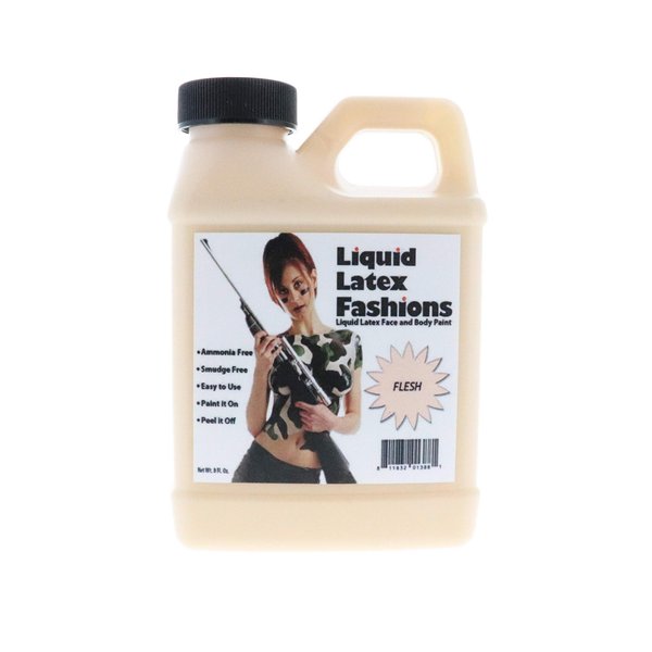 Liquid Latex Fashions - Ammonia Free Halloween Easy Peel Off Body Paint, Ideal for Art, Theater, Parties, School Plays, Cosplays and Concerts, Flesh- 8 oz