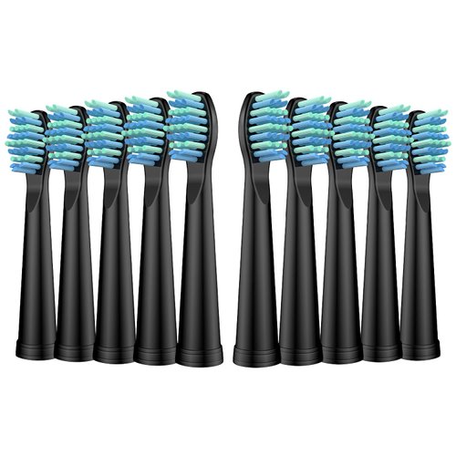 Replacement Toothbrush Heads for Fairywill, Electric Brush Heads Replacement for FW-507/508/515/551/917/959/D1/D3/D7/D8/2011, 10 Pack, Black…