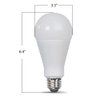 Feit Electric A23 LED Light Bulb, 300W Equivalent, Non-Dimmable, 4060 Lumens, E26 Standard Base, 5000k Daylight, 80 CRI, High Output LED Bulb, Damp Rated, 22 Year Lifetime, OM300/850/LED
