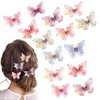 Tyqour 18 Pcs Glitter Hair Butterfly Clips with Rhinestones, Butterfly Hair Clips for Girls Women, Small Fancy Butterfly Hair Pins Fairy Cosplay Butterfly Hair Clips Hair Accessories for Kids