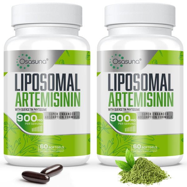 Osasuna 900 mg Liposomal Artemisinin for Maximum Absorption, Sweet Wormwood Extract(Artemisia Annua) with Quercetin Phytosome 200 mg, 120 Softgels