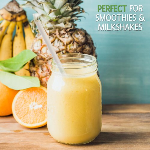 Friendly Straw 150 Pack Biodegradable Jumbo Smoothie and Milkshake Straws, 7.75" x .4" Extra Wide Disposable Paper Straws Bulk Pack